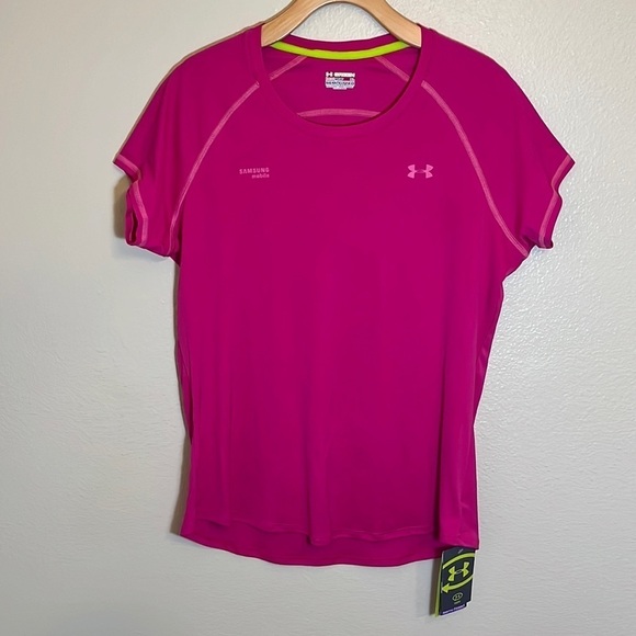 *3/$15* UNDER Armour Green Apparel Semi-Fitted Samsung Mobile Pink Size XL - Picture 1 of 10